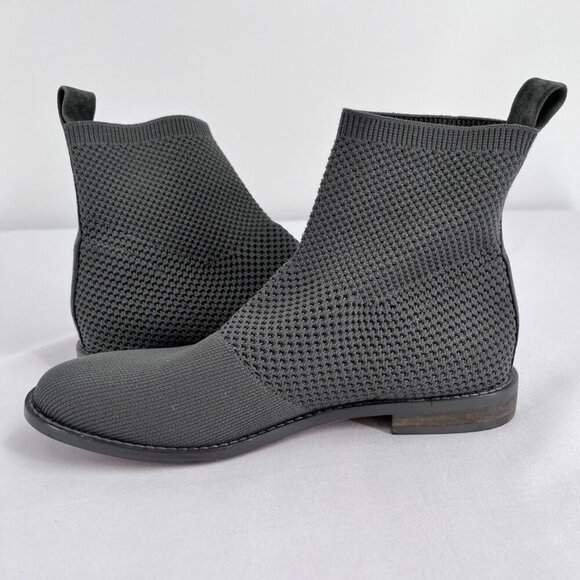 Eileen Fisher Jude Recycled Stretch Knit Bootie Size 6.5 Grey Ankle Boot - Picture 7 of 12